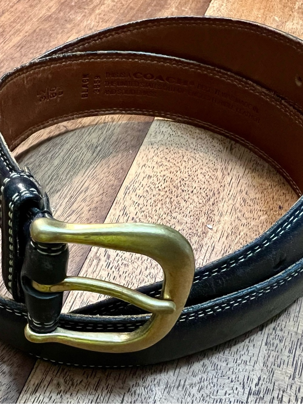 Men’s Coach Black Leather Belt size 32